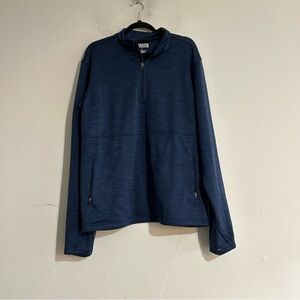 Duluth Trading Co Men's Snagstop Sweats Half Zip Mock Neck Sweatshirt Blue Large